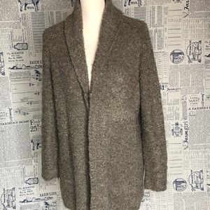 Joan Vass Chunky Knit Long Open Cardigan